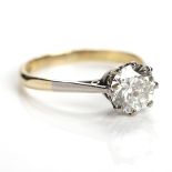 OUTSTANDING DIAMOND SOLITAIRE RING the brilliant cut diamond approximately 1.