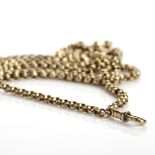 LATE NINETEENTH CENTURY DOUBLE NINE CARAT GOLD WATCH CHAIN marked for nine carat gold,