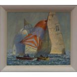 * TONY FORREST (BRITISH), SPINNAKERS oil on canvas, signed Framed