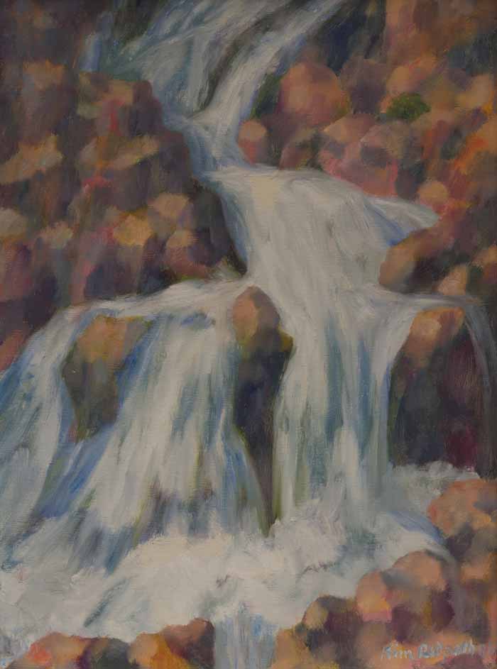 * KIM REDPATH, THE WATERFALL oil on board, - Image 2 of 2