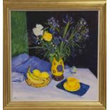 * NORMAN EDGAR RGI, STILL LIFE AND YELLOW CUP oil on canvas, signed,