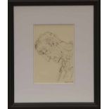 * PETER HOWSON OBE, SIDE PROFILE mixed media on paper, signed and dated 2012 27.5cm x 18.