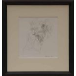 * PETER HOWSON OBE, HEAD STUDY pencil on paper, signed and dated '08 24cm x 23cm Mounted,