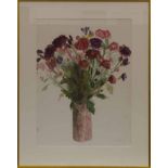 * ANN ORAM RSW, FLOWERS pen and watercolour, signed and dated (19)86,