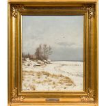 GEORG VILHELM GROTH (DANISH 1842 - 1899), BEACH SNOW SCENE oil on canvas,