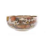 EARLY 20TH CENTURY JAPANESE SATSUMA BOWL of lobed circular form, with floral decoration,