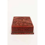 LATE 19TH/EARLY 20TH CENTURY CHINESE CHING DYNASTY LACQUER LIDDED BOX of rectangular form,