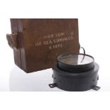 WWII AIR MINISTRY AFT COMPASS the 130mm circular ebonised case stamped AFT,