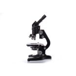 BINOCULAR WATSON BARNET BACTIL MICROSCOPE serial number 139588, in black lacquered finish,