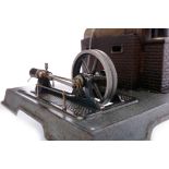 MARKLIN LIVE STEAM STATIONARY ENGINE MODEL with a horizontal brass boiler,