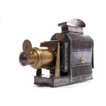 OPTIMUS OF LONDON MAGIC LANTERN ebonised metal and brass finish