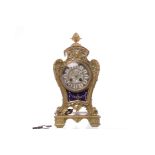 NINETEENTH CENTURY FRENCH GILT MANTEL CLOCK the unsigned two train movement striking on a bell and