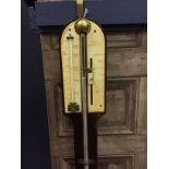 LATE NINETEENTH CENTURY MAHOGANY STICK BAROMETER by Carr, Swaffham,