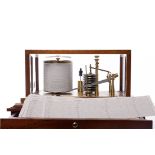 TWENTIETH CENTURY MAHOGANY CASED BAROGRAPH by Russell, Norfolk, with brass fittings,