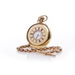 GENTLEMAN'S EIGHTEEN CARAT GOLD HALF HUNTER POCKET WATCH unsigned keyless wind movement,