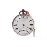 GENTLEMAN'S VICTORIAN STERLING SILVER OPEN FACE FUSEE POCKET WATCH by James Aitchison, Edinburgh,