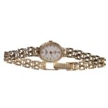 LADY'S NINE CARAT GOLD LONGINES WRISTWATCH quartz movement,