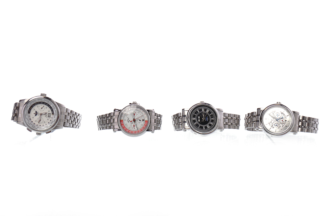 GROUP OF THREE GENTLEMAN'S CHRONOGRAPH WRISTWATCHES BY AQUA together with a gentleman's Aqua