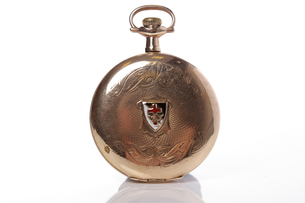 GENTELMAN'S ROLLED GOLD FULL HUNTER ELGIN POCKET WATCH signed seventeen jewels keyless wind - Image 2 of 2