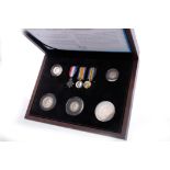 FIRST WORLD WAR CENTENARY COIN AND MEDAL COLLECTION with three miniature medals and five coins,