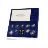 THE UNITED KINGDOM MILLENNIUM SILVER COLLECTION comprising 13 coins in a fitted case,