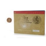 GOLD PROOF HALF SOVEREIGN DATED 2002 in a fitted case, with outer box, with certificate, no.