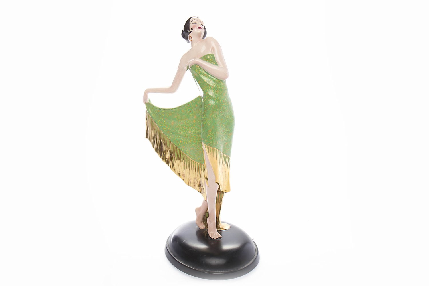 FIELDINGS CROWN DEVON ART DECO FIGURE OF A DANCER the young lady with bobbed hair and gypsy - Image 3 of 4