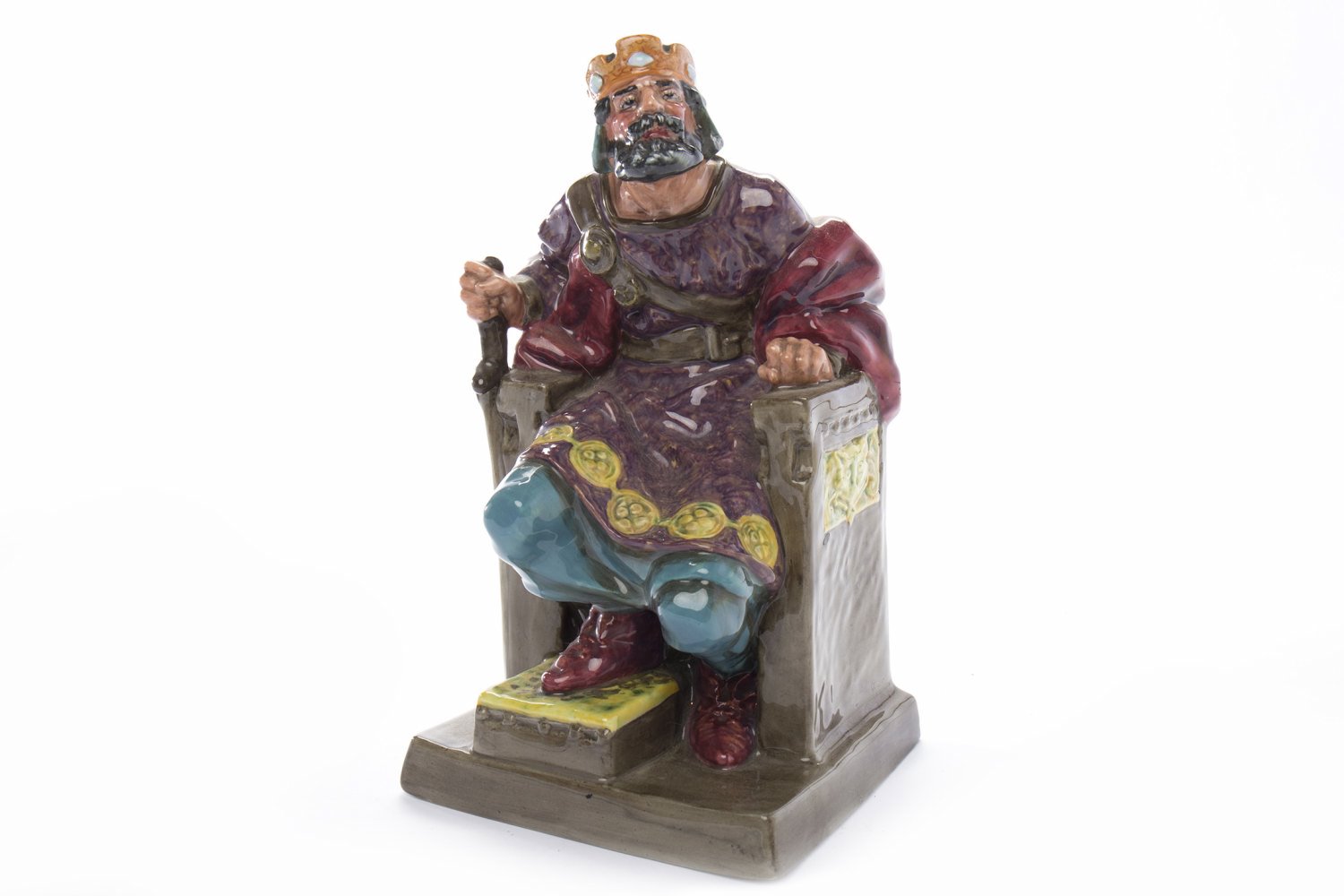 ROYAL DOULTON FIGURE OF THE OLD KING HN2134, painted title and green factory stamp to base, 25.