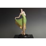 FIELDINGS CROWN DEVON ART DECO FIGURE OF A DANCER the young lady with bobbed hair and gypsy