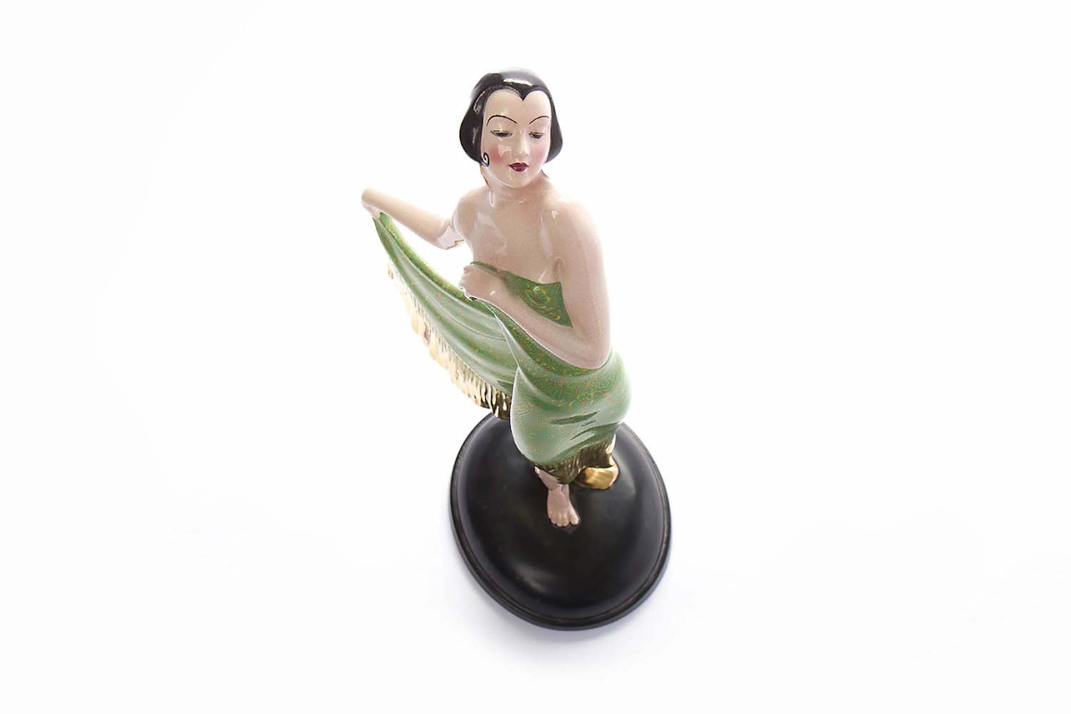 FIELDINGS CROWN DEVON ART DECO FIGURE OF A DANCER the young lady with bobbed hair and gypsy - Image 4 of 4