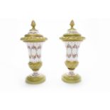 PAIR OF EARLY 20TH CENTURY FRENCH URNS AND COVERS copies of the Sèvres style,