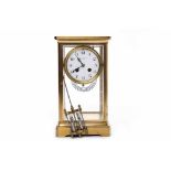 FOUR GLASS MANTEL CLOCK The French two train eight day movement striking on a gong and numbered