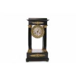 19TH CENTURY EBONISED WOOD MANTEL CLOCK