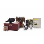 LEICA DRP CAMERA AND ACCESSORIES Numbered 283858, in black and chrome finish,