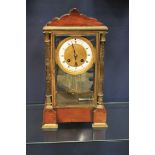 EARLY TWENTIETH CENTURY FRENCH FOUR GLASS MANTEL CLOCK The signed two train eight day movement