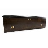 ROSEWOOD SWISS MUSIC BOX 27cm brass cylinder, single-section comb, under dustlid,