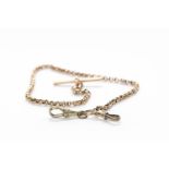 GOLD ALBERT CHAIN with rolo links and bar,