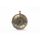 EIGHTEEN CARAT GOLD FOB WATCH key wind movement, the gilt dial with Roman numerals,