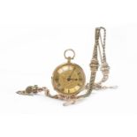 EIGHTEEN CARAT GOLD OPEN FACED VICTORIAN FOB WATCH key wind movement,