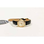 LADY'S OMEGA WRIST WATCH the round dial with baton numerals, the case 18mm across,