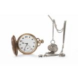 GENTLEMAN'S FULL HUNTER POCKET WATCH fifteen jewels keyless wind movement,