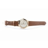 GENTLEMAN'S HELVETIA WRIST WATCH the round white dial with applied Arabic and pointed wedge