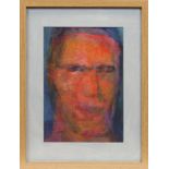 DOUGLAS THOMSON, HEAD I monotype on canvas, signed 29cm x 19cm Mounted,