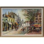 GEORGE HANN, PLACE DU TERTRE oil on board 49cm x 74.