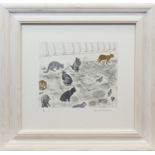 * ELIZABETH BLACKADDER, WELL FED, etching, signed and numbered 80/80 in pencil, 31cm x 35cm Mounted,