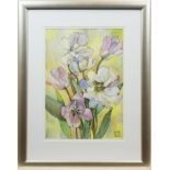 * SOPHIA PERINNA MILLAR, TULIPS mixed media on paper, signed with monogram 58.5cm x 41.