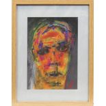 DOUGLAS THOMSON, DELICATE FACE monotype on canvas, signed 28.5cm x 19.