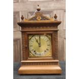 LATE VICTORIAN MAHOGANY CASED CLOCK with steel Roman numeral chapter ring and steel blued hands,