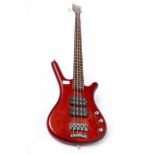 WARWICK ROCKBASS CORVETTE BASS GUITAR serial number RB M50233810, red stain finish,