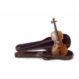 FRENCH VIOLIN bearing a label for Jean-Baptiste Vuillaume a Paris, with two-piece back,